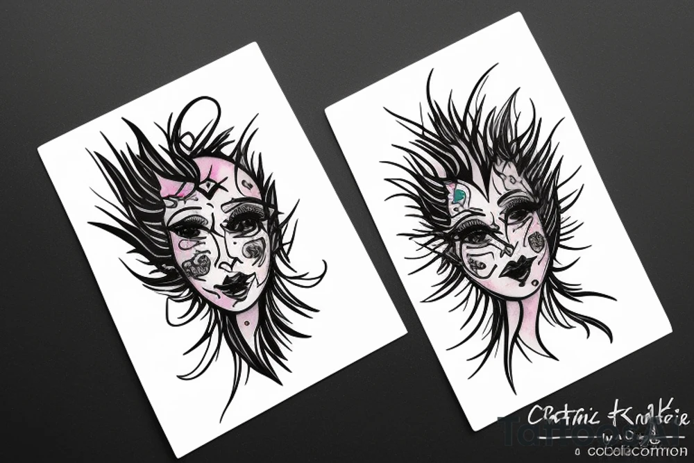 CARD SIZED
humanoid cosmic entity coming out of a still blossoming flower tattoo idea