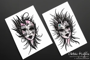 CARD SIZED 

humanoid cosmic entity coming out of a still blossoming flower tattoo idea