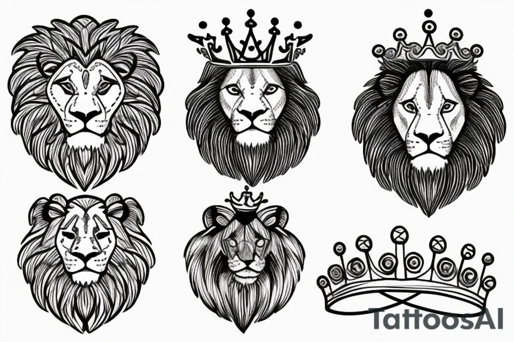 Lion with crown tattoo idea
