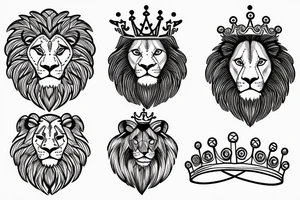 Lion with crown tattoo idea