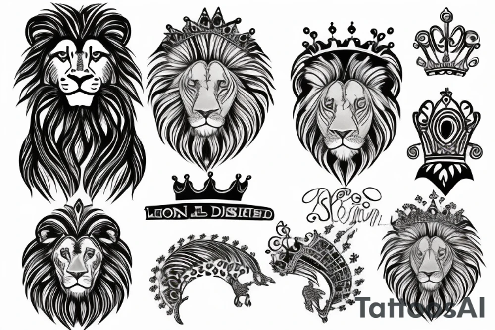 Lion with crown tattoo idea