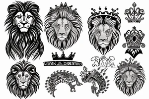 Lion with crown tattoo idea