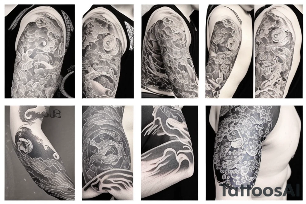 Full sleeve river tattoo idea