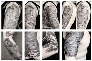 Full sleeve river tattoo idea