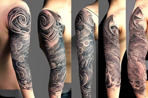 Full sleeve river tattoo idea