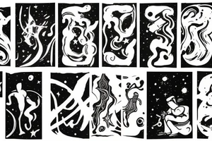 CARD SIZED
A man finding himself and looking into the cosmic universe tattoo idea