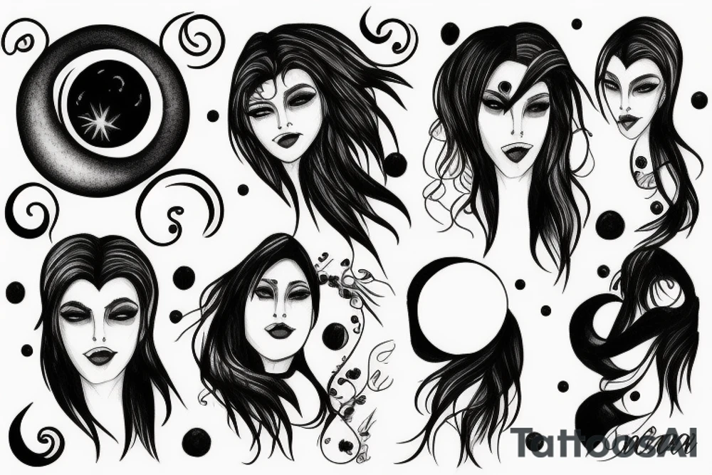 New moon tattoo idea