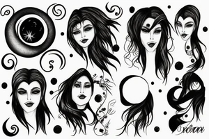 New moon tattoo idea