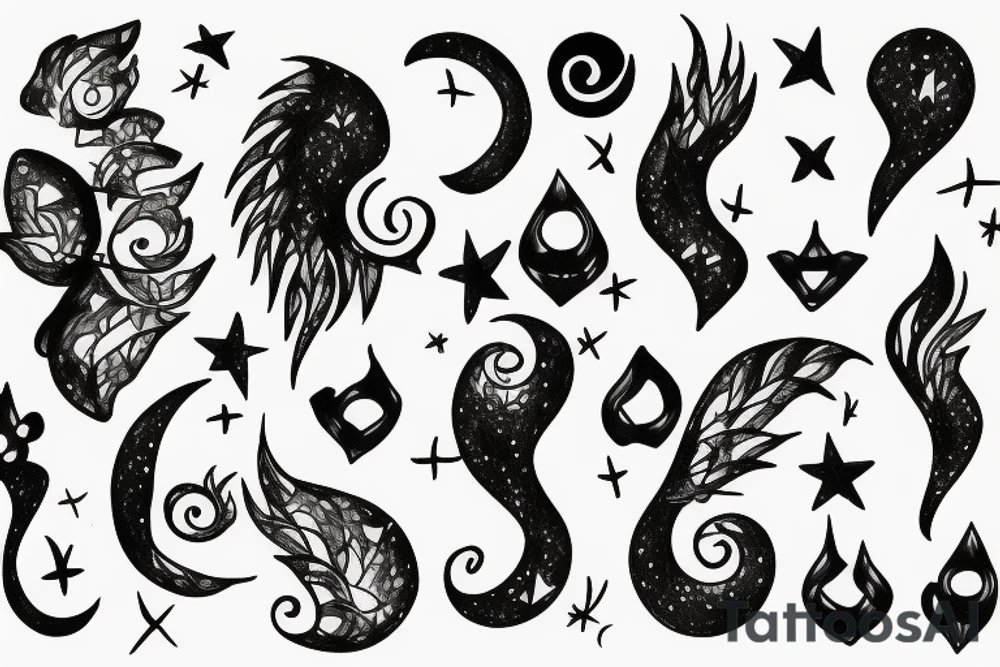 New moon night tattoo idea