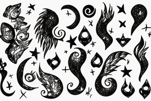 New moon night tattoo idea