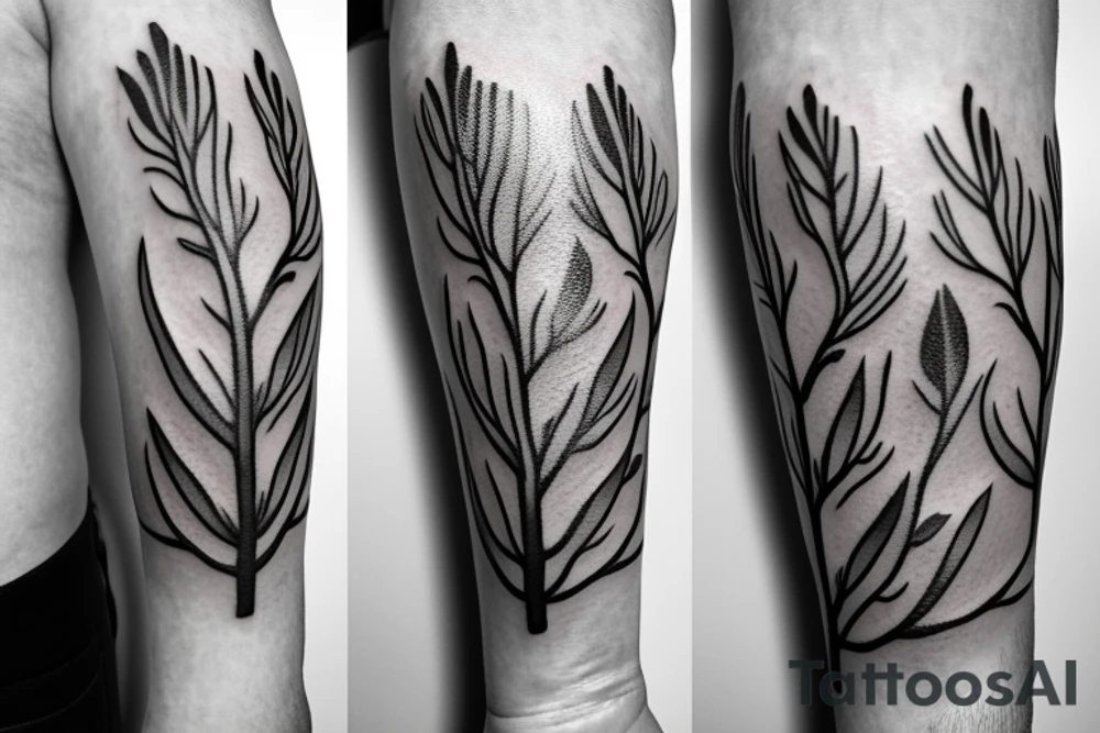 branch and leaves tattoo idea