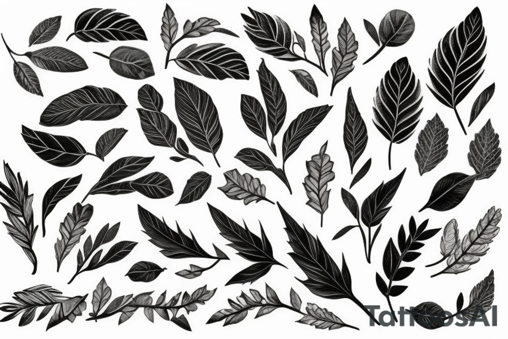 branch and leaves tattoo idea