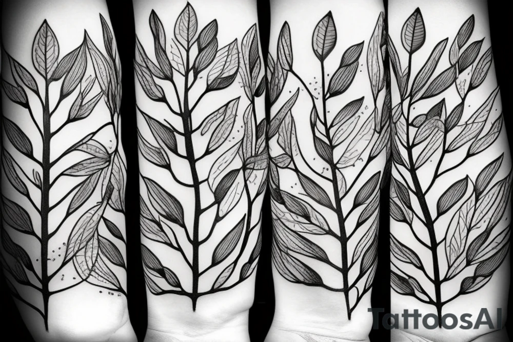 branch and leaves tattoo idea