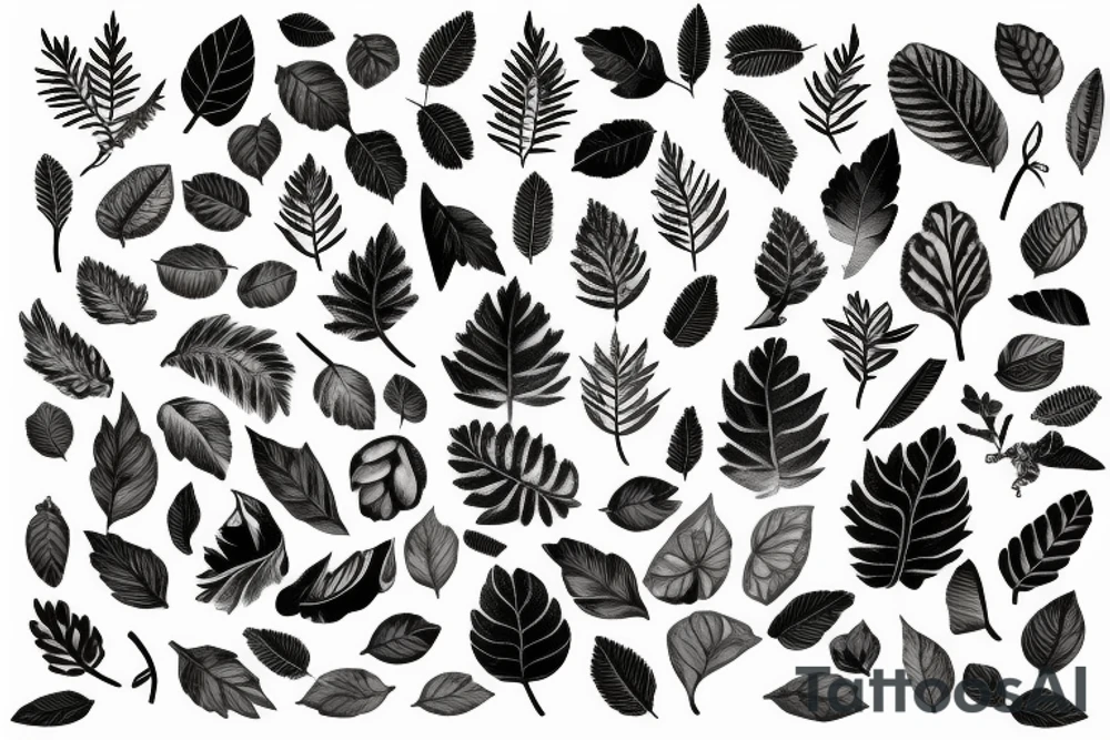 branch and leaves tattoo idea