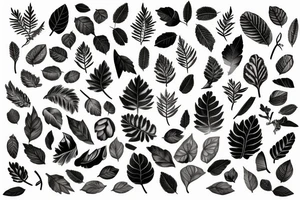 branch and leaves tattoo idea