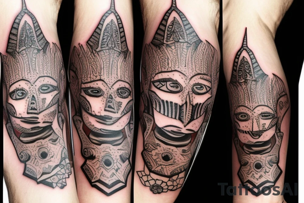 Guante de armadura candelabro tattoo idea