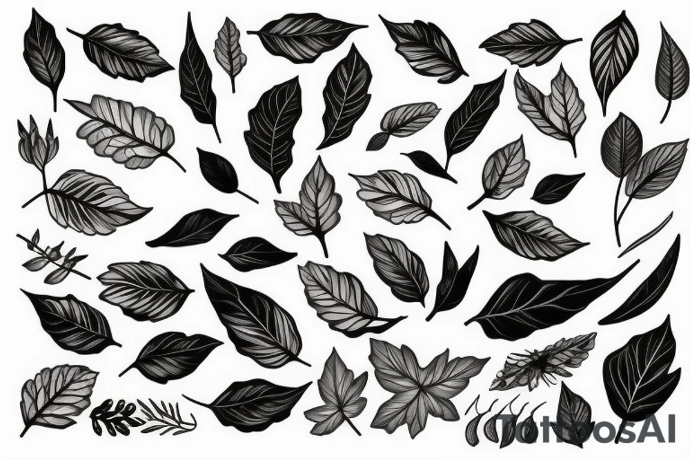 branch and leaves tattoo idea