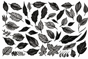 branch and leaves tattoo idea