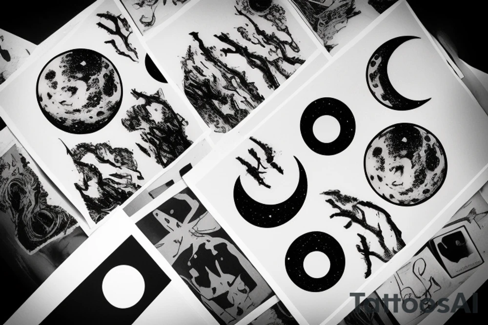 card sized
A very large and abstract pressure has been on you for your entire life. You hadn't noticed it the first thirty years but it's in your face now. It's been there. Always been there. You step outside and look at the moon one clear night. The feeling disappears. tattoo idea