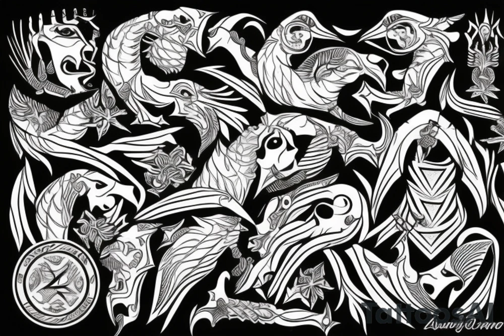 Guante de armadura cuervo tattoo idea