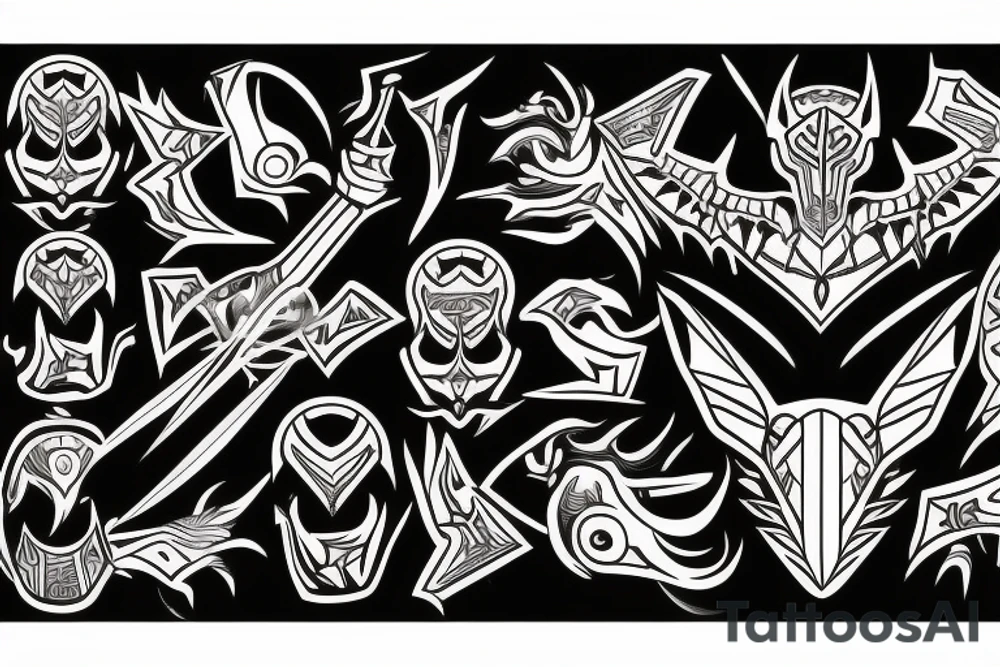 Guante de armadura cuervo tattoo idea