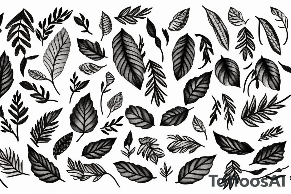 branch and leaves tattoo idea