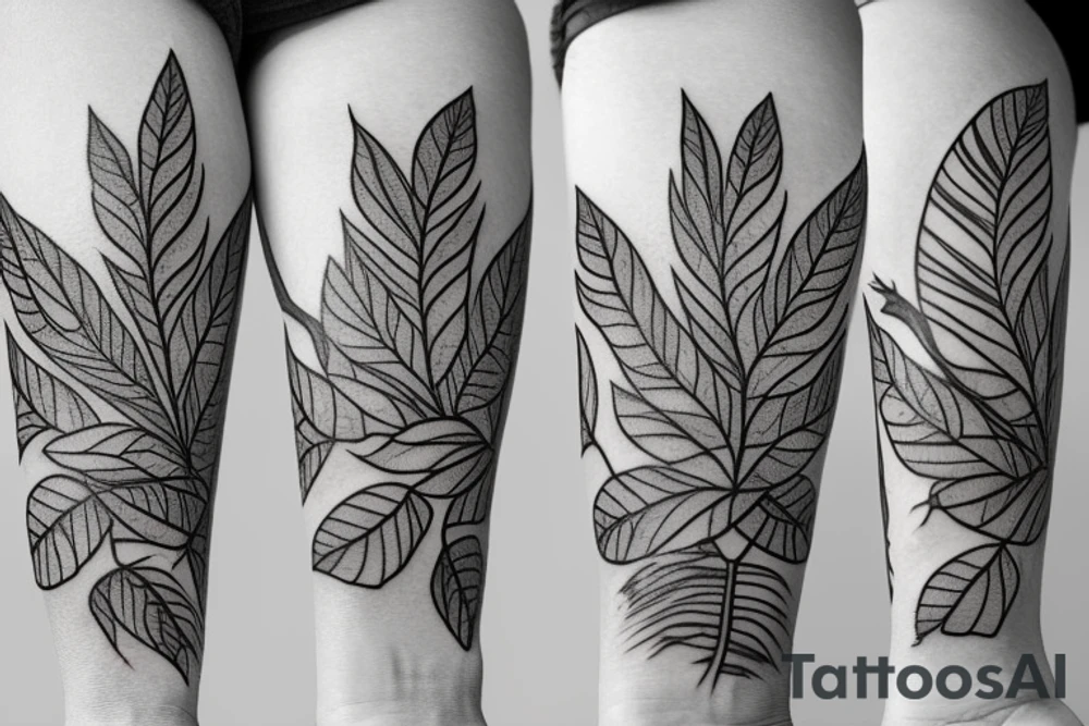 branch and leaves tattoo idea