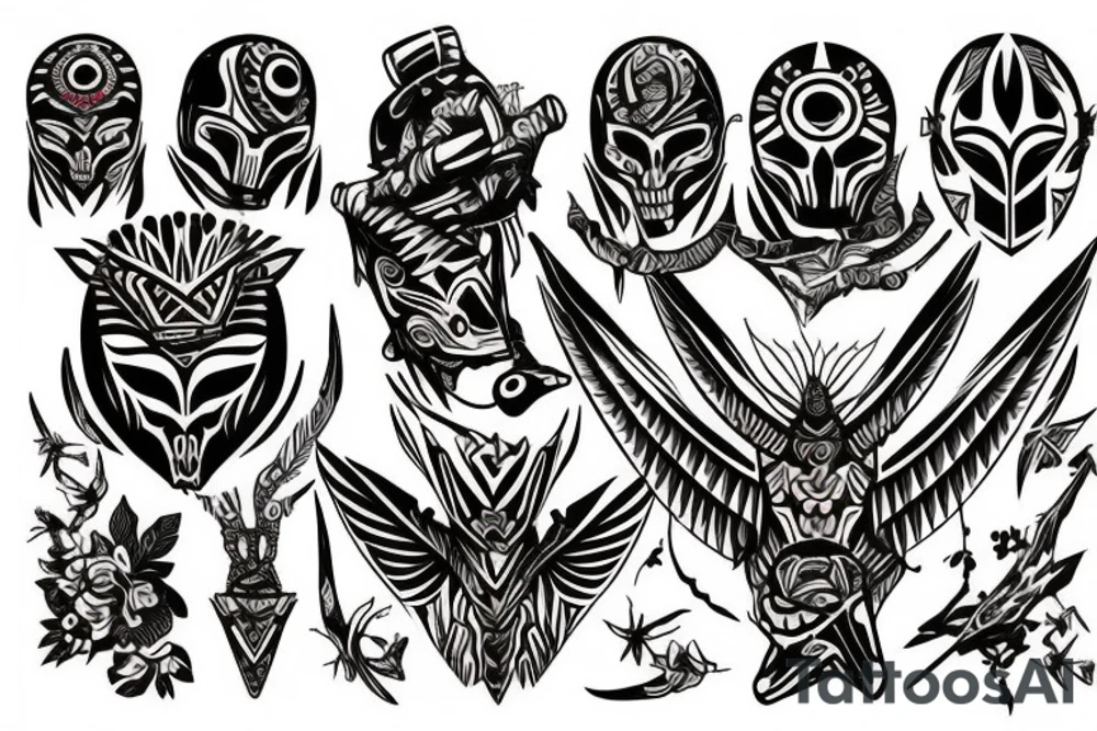 Guante de armadura y cuervo tattoo idea