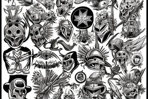 Guante de armadura y cuervo tattoo idea