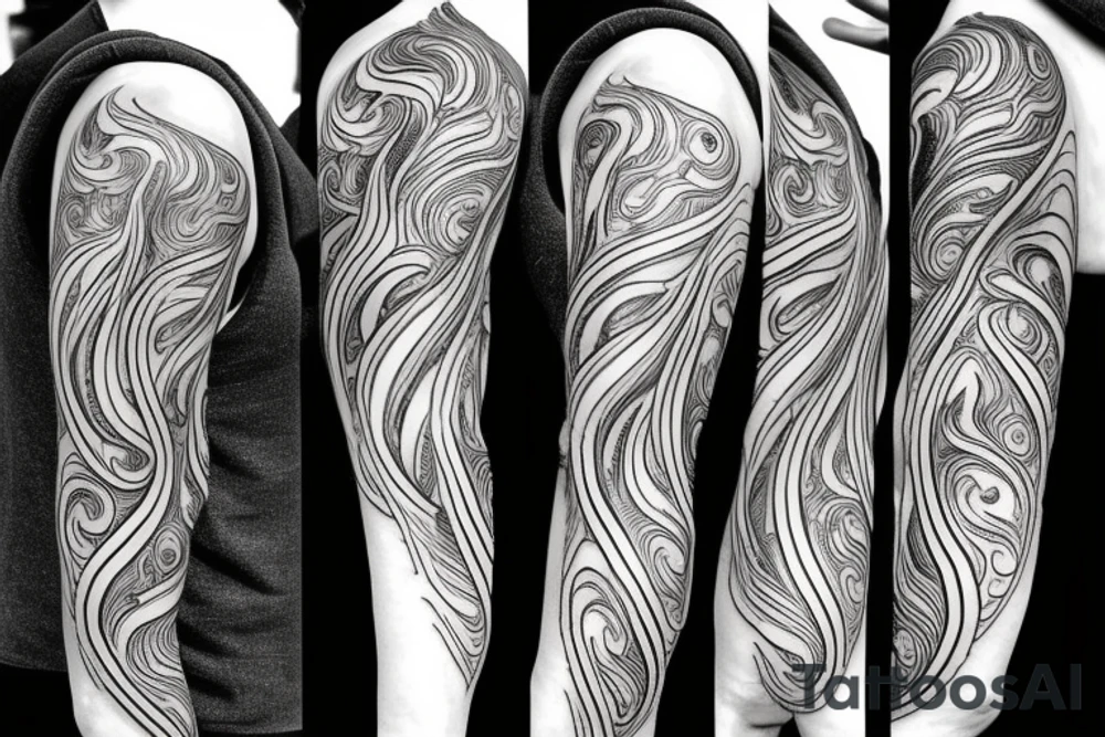 A phoenix swirling around my right arm with elements of an hourglass and discpline tattoo idea