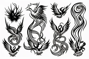 A phoenix, an hourglass and discpline tattoo idea