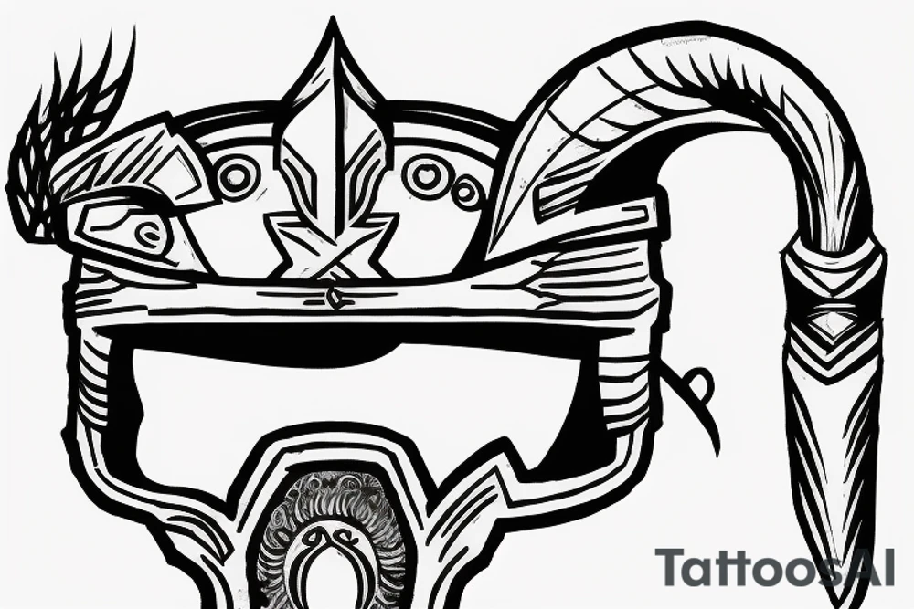 Spartan Helmet with a sword going through it tattoo idea