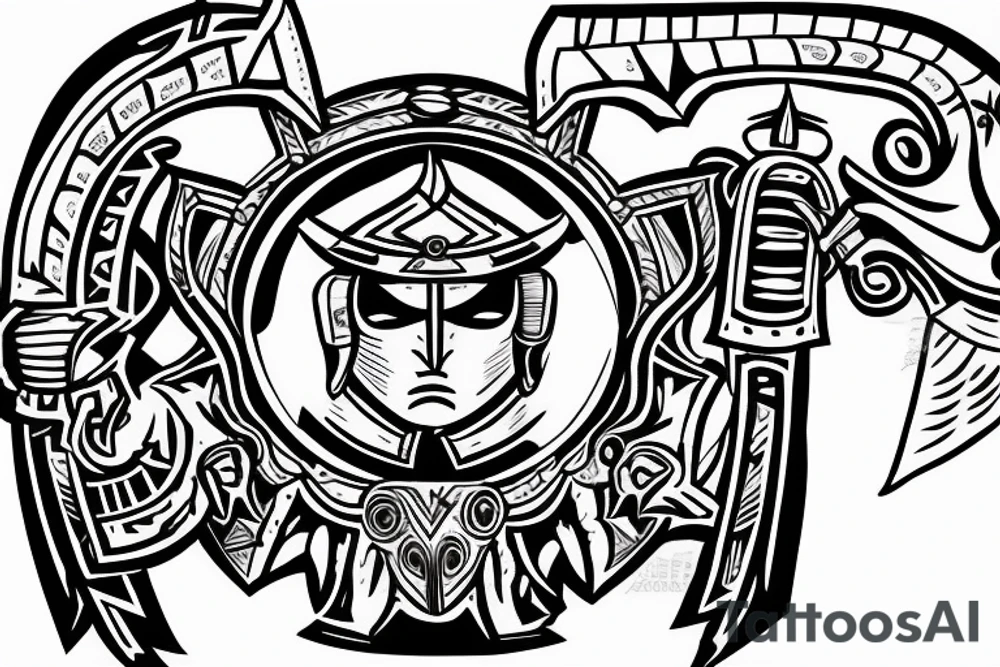 Spartan Helmet with a sword going through it tattoo idea