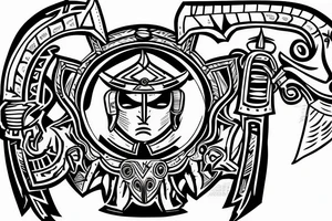Spartan Helmet with a sword going through it tattoo idea