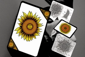 card sized
 fractal
A cosmic humanoid is putting the universe back together with a sunflower in their back pocket tattoo idea