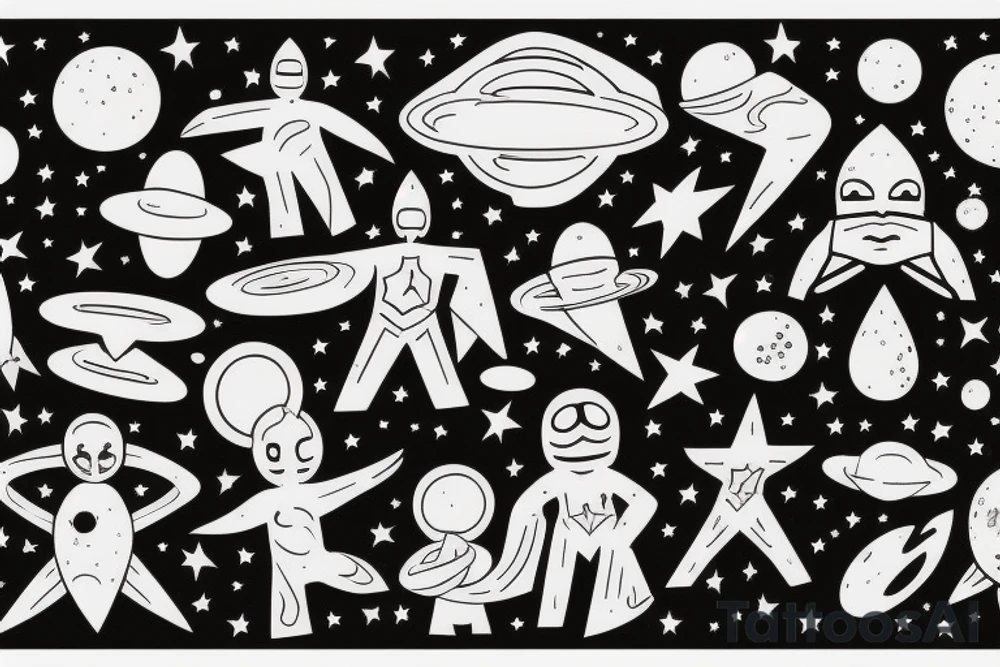card sized
A cosmic humanoid is putting the universe back together tattoo idea