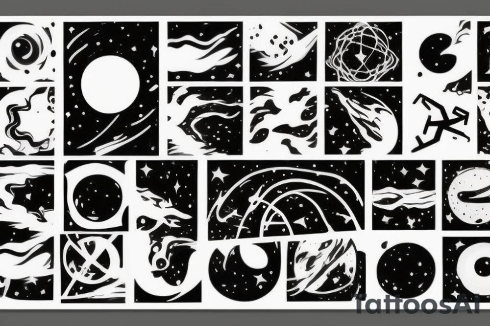 card sized
A cosmic humanoid is putting the universe back together tattoo idea