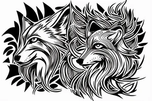 Wolf on the back tattoo idea