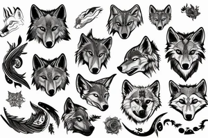 Wolf on the back tattoo idea