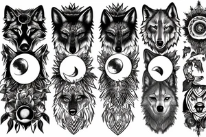 Wolf and moon tattoo idea
