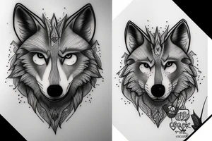 Wolf and moon tattoo idea