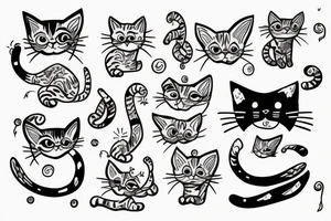 Cat jump tartle tattoo idea