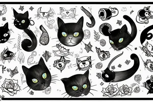 Cat jump tartle tattoo idea