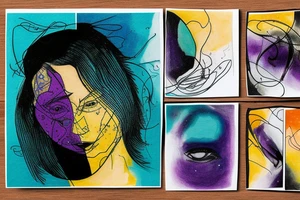 card sized

thick black lines, with teal, amber and purple being the only used colors.

A man is running through a liminal space in the universe piecing it back together tattoo idea