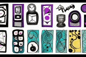 card sized

thick black lines, with teal, amber and purple being the only used colors.

A man is running through a airport terminal in the universe piecing it back together tattoo idea