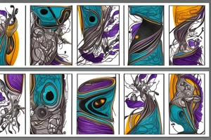 card sized

thick black lines, with teal, amber and purple being the only used colors.

A man is running through a airport terminal in the universe piecing it back together tattoo idea