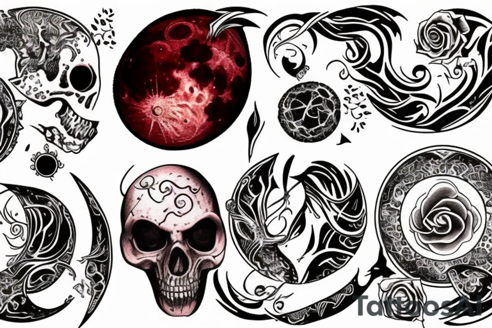 Blood moon rising tattoo idea