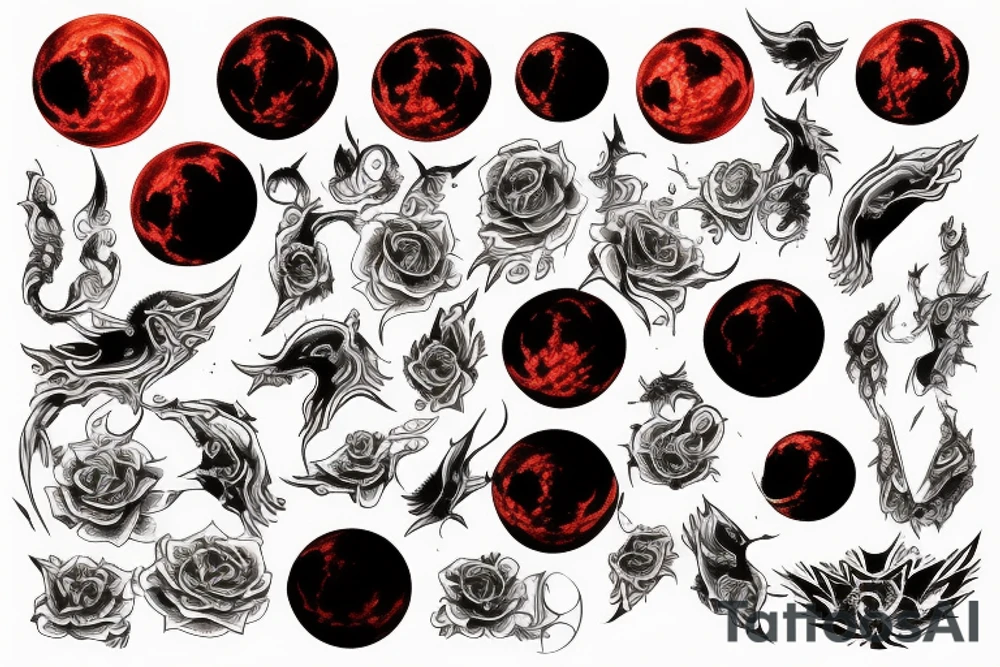 Blood moon rising tattoo idea