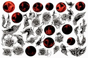 Blood moon rising tattoo idea