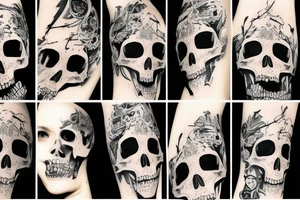 Angel with a skull face tattoo idea
